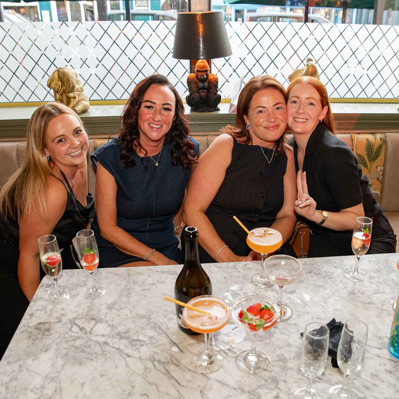Prosecco and cocktails on a marble table