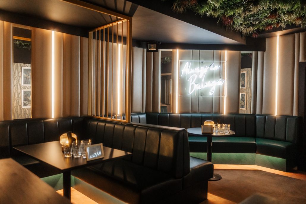 The club set for a private event