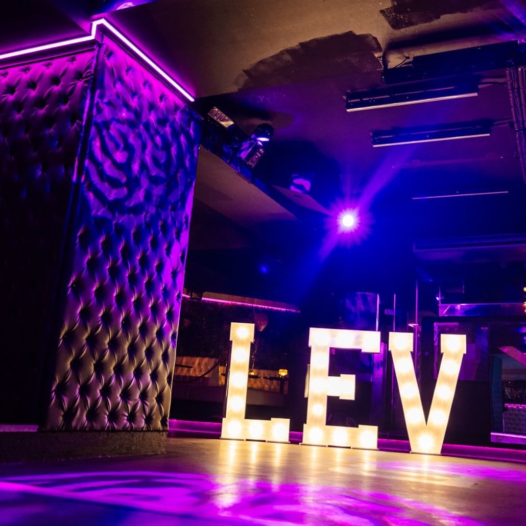 Giant LED letters at a private party in Baluga